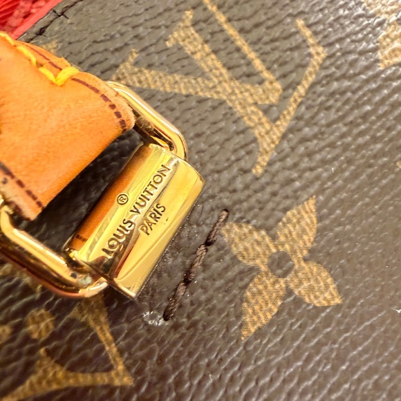 Louis Vuitton Monogram Canvas Satchel with Red Trim - Picture 10 of 11